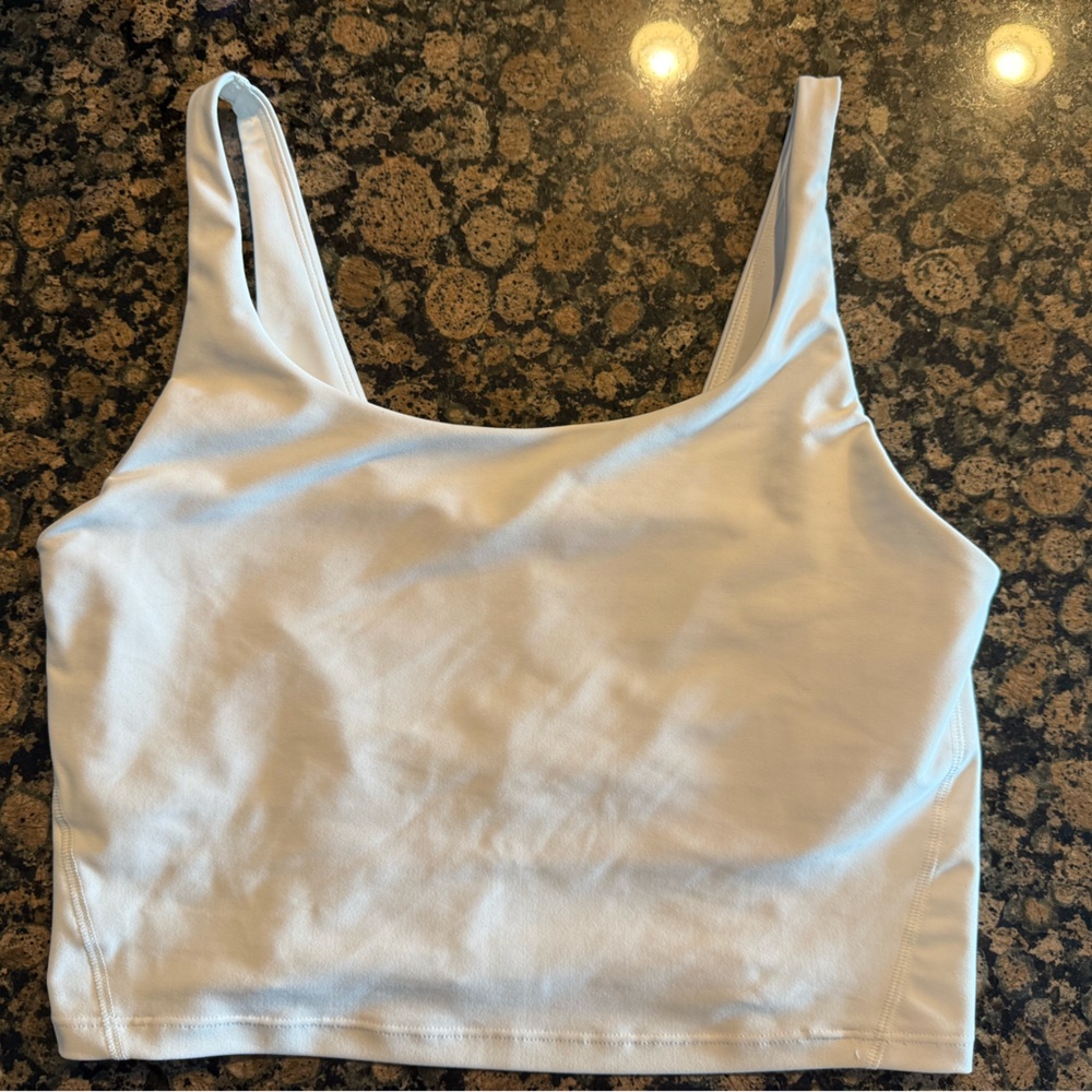 Old Navy White Crop Tank Built-in Bra